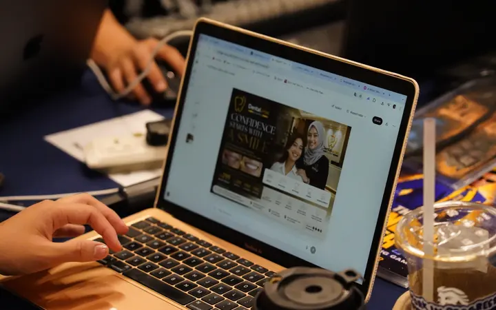 Sales page klinik siap semasa sesi